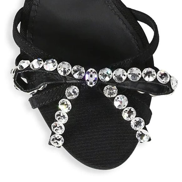 DOLCE&GABBANA Jewelled-Bow Grosgrain Sandals - Picture 11 of 12